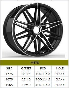 M678 JXD Brand Auto Spare Parts Alloy Wheel Rim Aftermarket Car Wheel