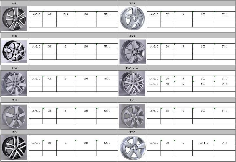 N524 JXD Brand Auto Spare Parts Alloy Wheel Rim Replica Car Wheel for Volkswagen Jetta