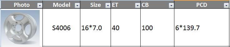 S4006 JXD Brand Auto Spare Parts Alloy Wheel Rim Replica Car Wheel for Nissan Paladin