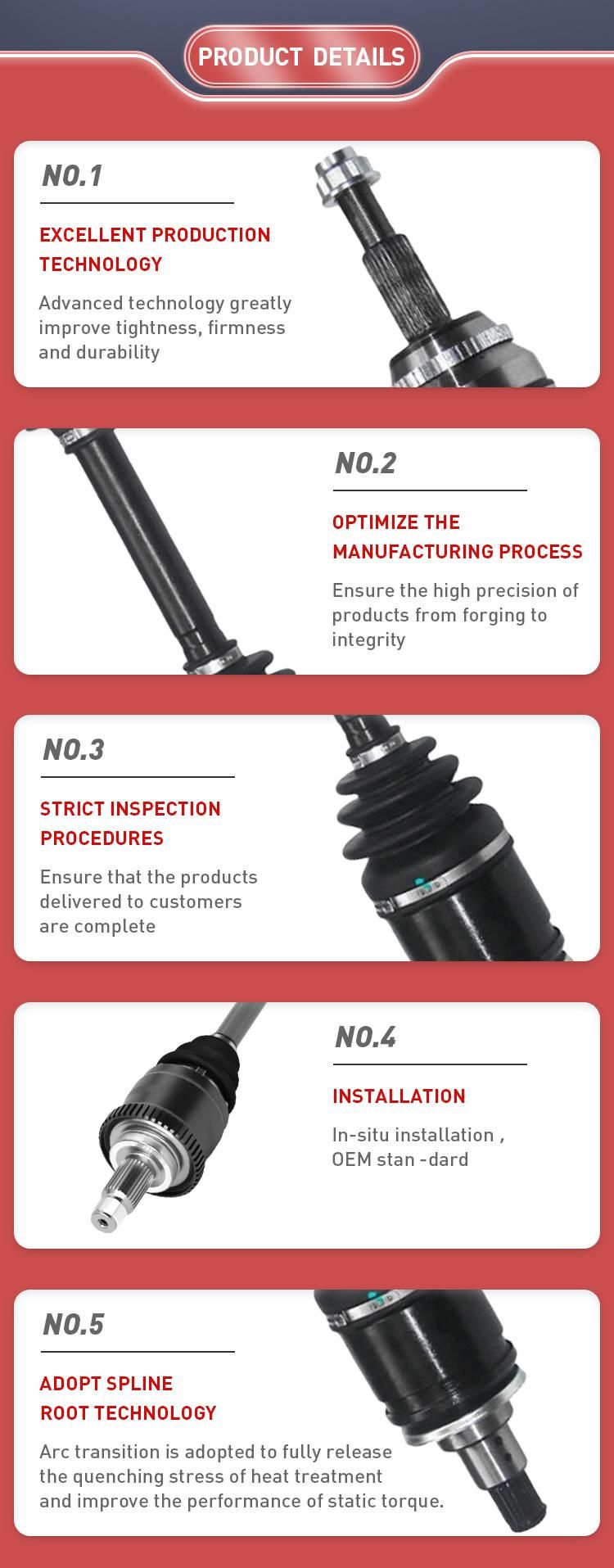 Gjf Car C. V. Joint Drive Shaft Manufacturer for Honda City/Concerto Ho-1-055A