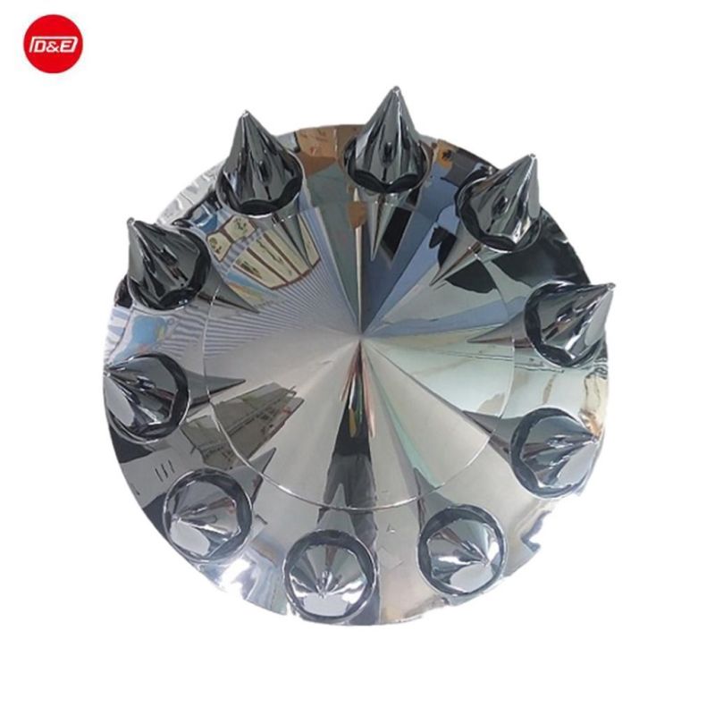 Front Axle Kit Truck Axle Wheel Cover with Pointed Hub Cap Suits 10 Stud PCD/22.5" 24.5′ ′ Wheel Axle Cover Hub Caps