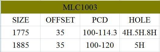 MLC1003 JXD Brand Auto Spare Parts Alloy Wheel Rim Aftermarket Car Wheel