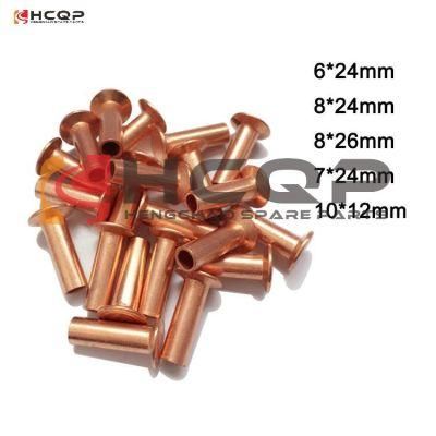 M6 M8 M10 Copper Plated Flat Head Semi-Tubular Rivets Brake Lining Rivets for Truck