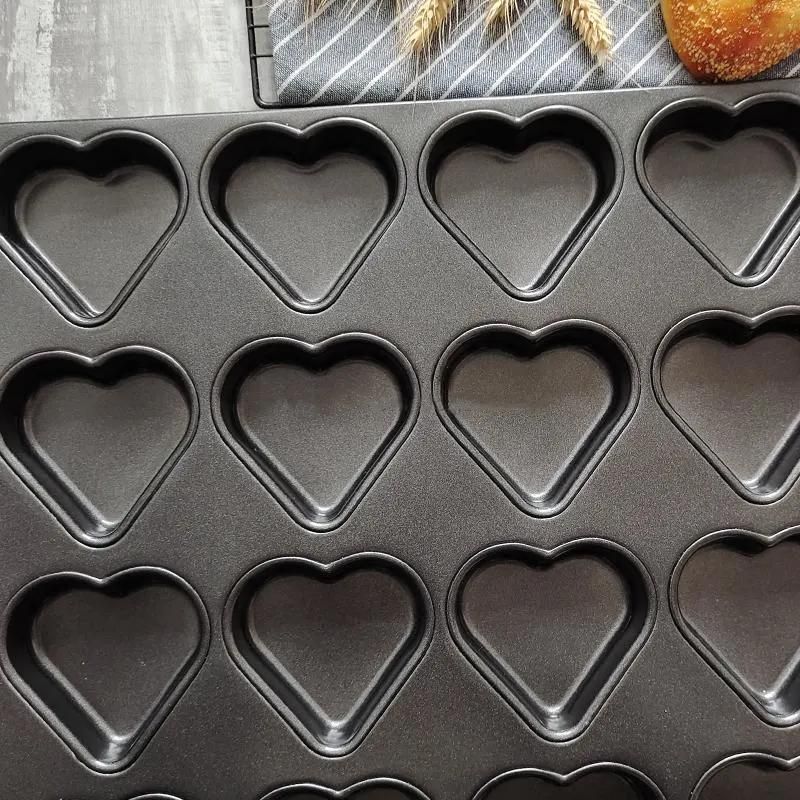 Hot Selling Factory Price 24 Mulit-Link Love Shaped Non Sticke Bakeware Baking Tray/Dish