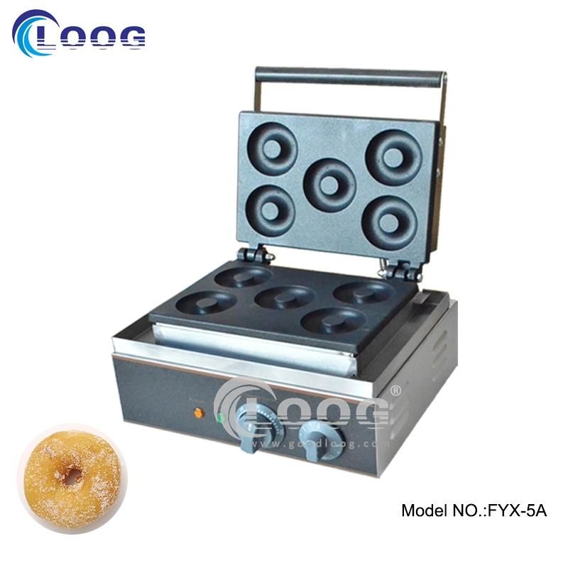 Mini Donuts Makers Stainless Steel Body Portable 6 Grids Egg Doughnut Hole Baking for Restaurant Bakery Household Waffle Baker with Adjustable Thermostat