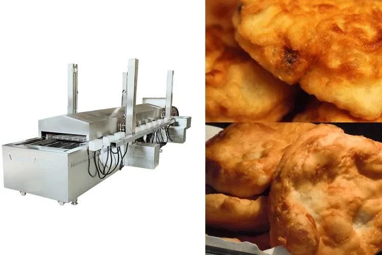 Industrial Kitchen Conveyor Bread Frying Machine Continuous Fryer