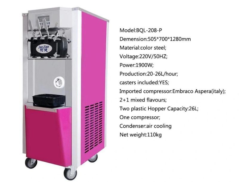 Soft Ice Cream Machine, Three Flavor Ice Cream Maker