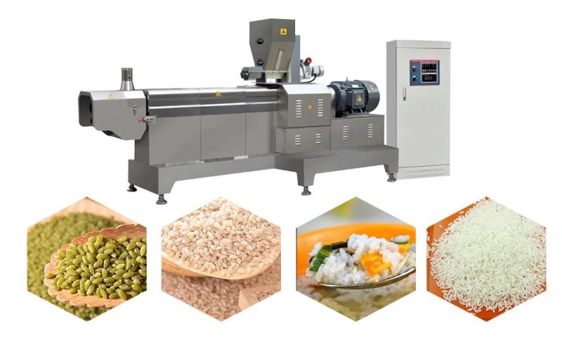 Automatic Extruded Rice Plant/Twin Screw Extruding Nutritional Rice Making Machine/Reshaped Rice Production Line