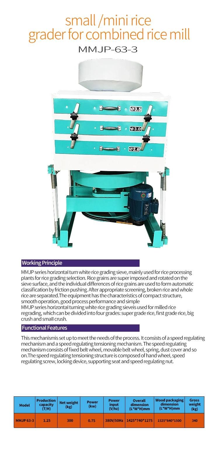 Mjp63*3 White Rice Plan Sifter Rice Grader Machine