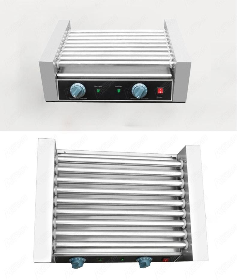 Fy07 Electric Hot Dog Grill Machine Sausage Meat Ball Roller Cooking Machine Stainless Steel 7 Roller
