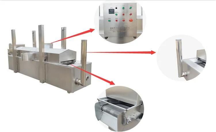 Industrial Frying Machine Meat Ball Continuous Conveyor Deep Fryer