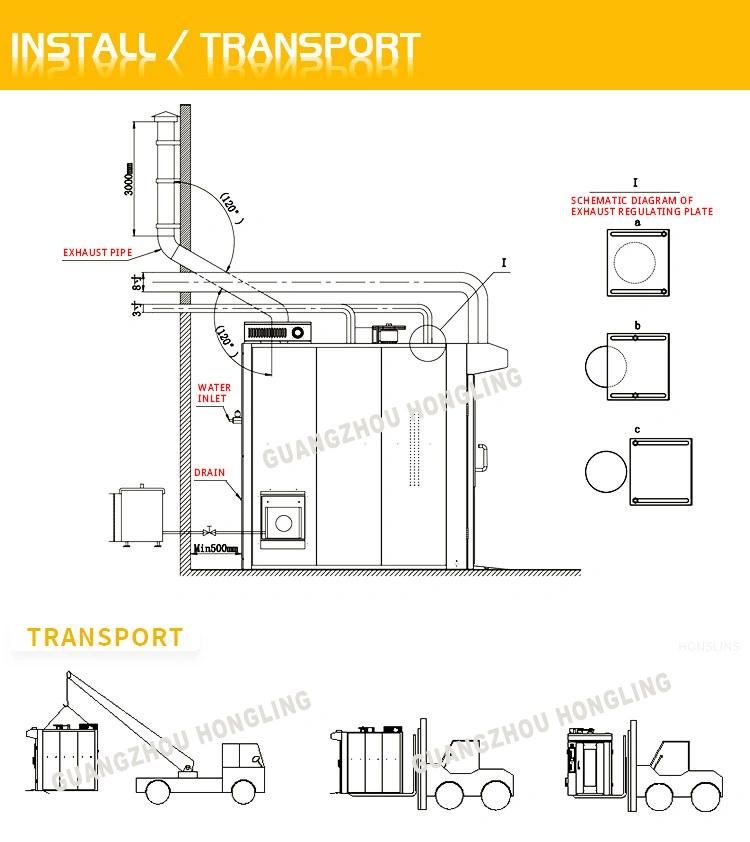 Hongling Bakery Equipment Strong Steam Function Diesel Rotary Oven for Baguette & Croissant