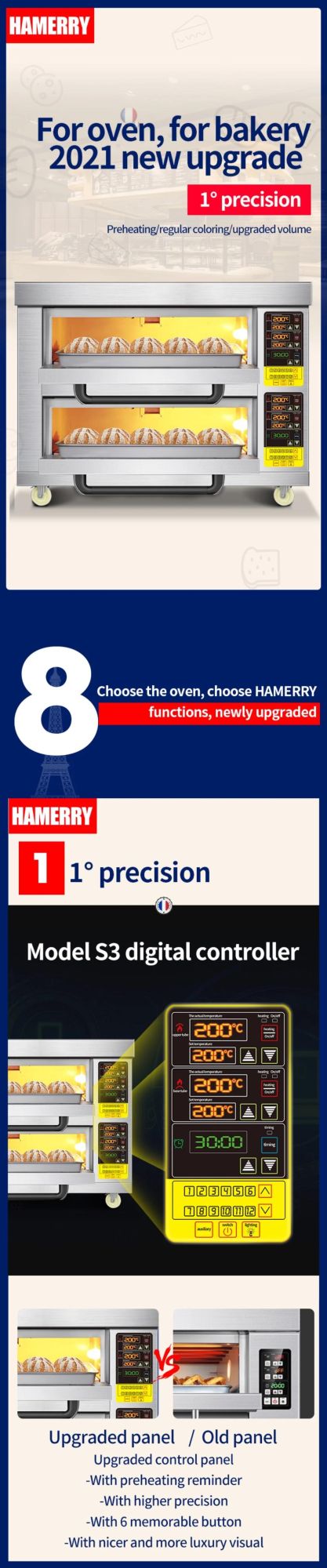Bakery Cooking Oven Commercial and Widely Used in Hotels and Restaurants
