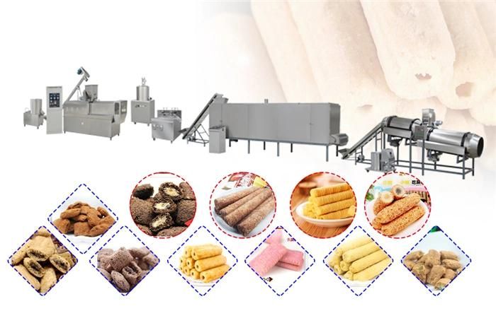 Double Screw Corn Flour Inflating Snacks Extruder Corn Puff Snack Making Machine
