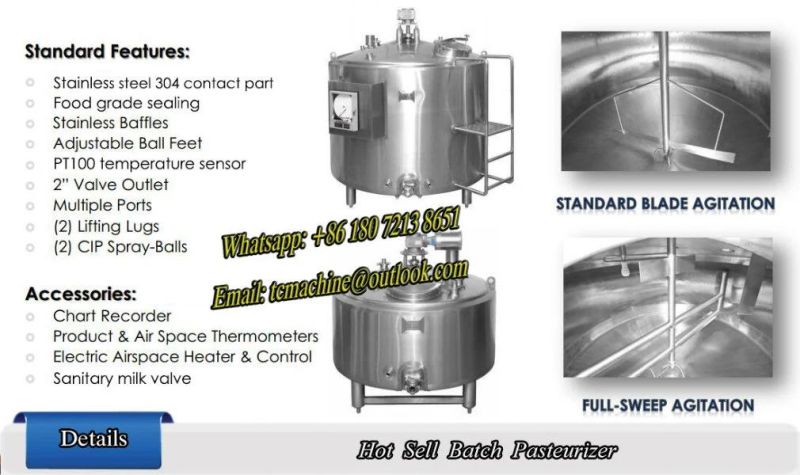 304 Stainless Steel Batch Pasteurizer (milk batch pasteurizer)