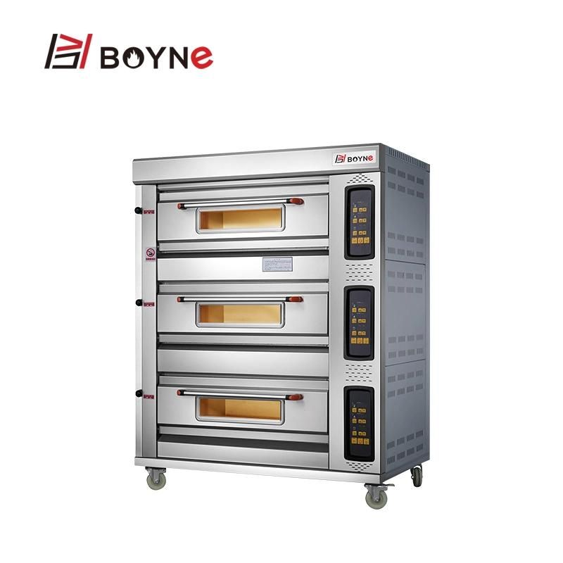 Three Deck Six Trays Microcomputer Gas Baking Oven