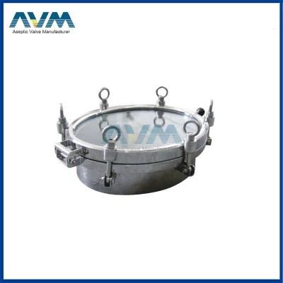 Sanitary Food Grade Cover Tank Pressure Manway Manhole with Sight Glass