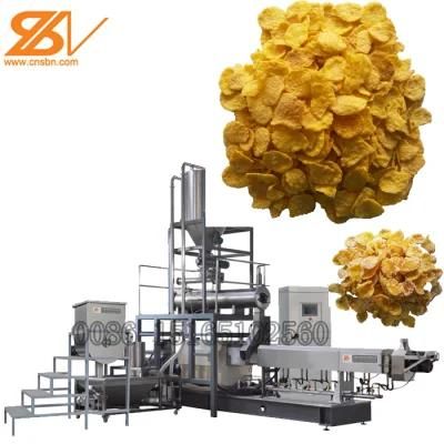 Automatic Roasted Breakfast Cereal Corn Flakes Snack Food Extruder