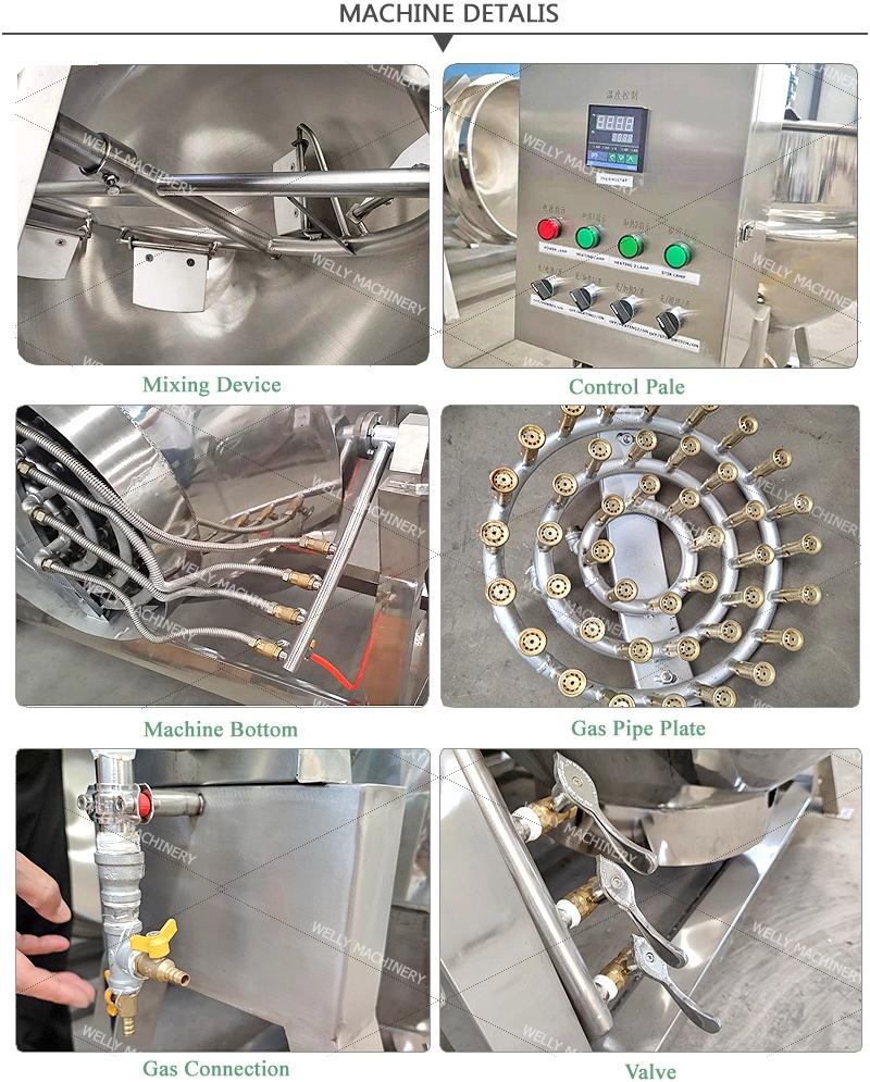 Health and Safety Food Cooking Machine Electric Oil Jacketed Kettle for Sugar Candy Choclate Vegetable and Fruit