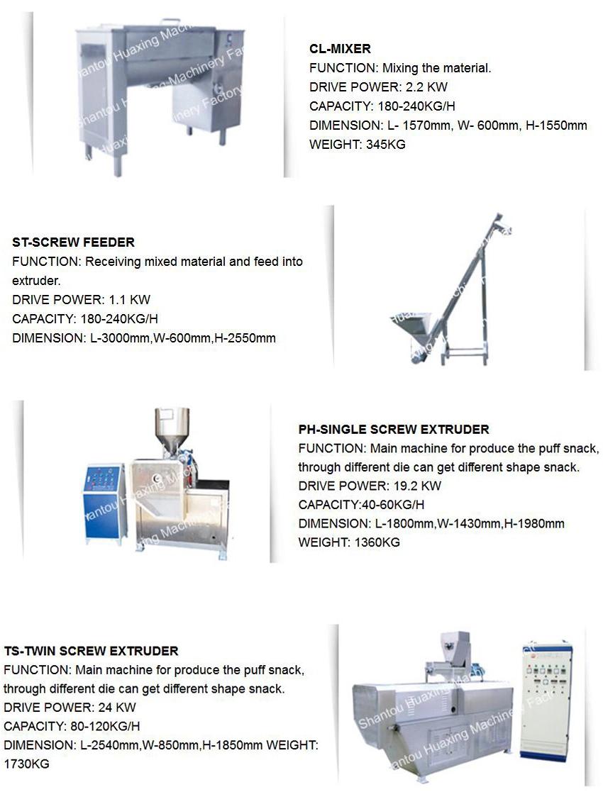 Crispy Corn Puff Snack Extruder Machine/Puffed Snack Production Line/Corn Stick Extruder Food Extruder