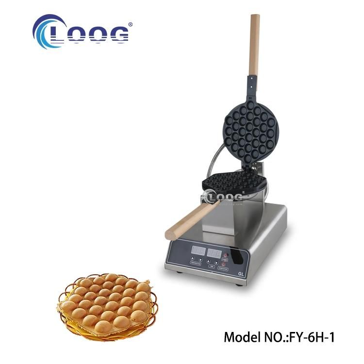 Goodloog Professional Supplier Intelligent Flip Waffle Iron Maker Egg Puff Commercial Home Mini Eggette Bubble Belgian Waffle Machine for Hotel and Food Stands