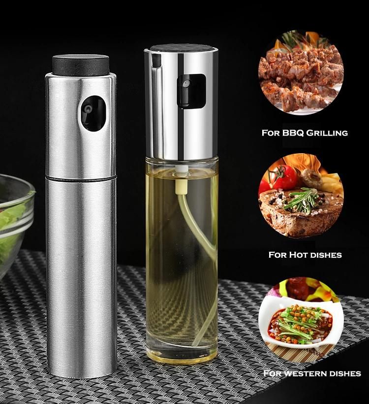 Stainless Steel 304 Portable Edible Oil Spray Vinegar Spray Soda Spray and Soy Sauce Spray with PP Spray Head