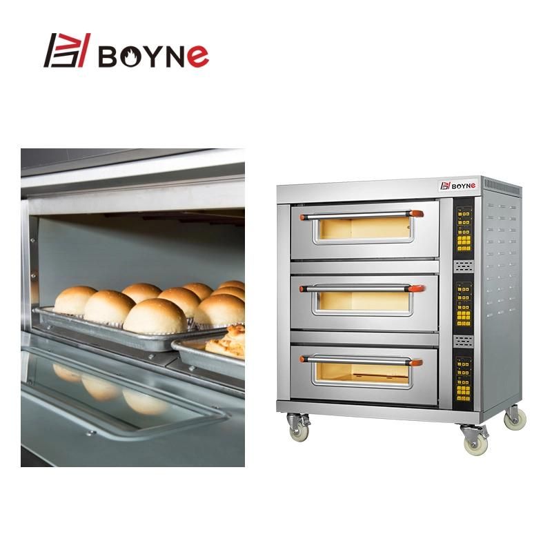 Bakery Shop Three Deck Three Trays Microcomputer Electric Baking Oven