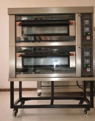 Kitchen Bakery Equipment 2 Deck 4 Trays Electric Baking Oven