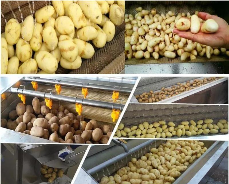 Continuous Carborundum Roller Washing Peeling Machine Automatic Potato Peeler Machine
