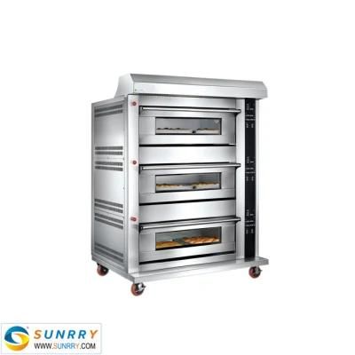 Bakery 3 Deck 6 Trays Deck Oven Gas Spray Powder