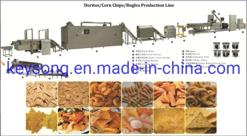 Puff Snack Extruder Tortilla Doritos Chips Prodution Line Making Machinery