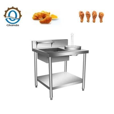 Manual Breading Table Powder Coating Machine Powder Chicken Meat Breading Wrapping Table ...
