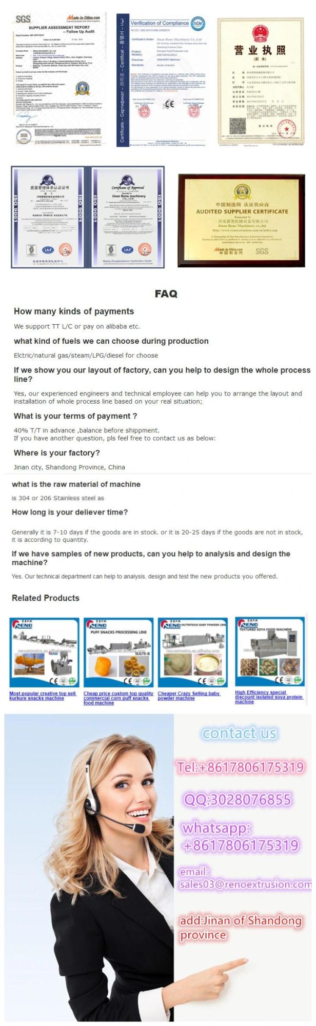 Jinan Baby Food Twin Screw Extruder