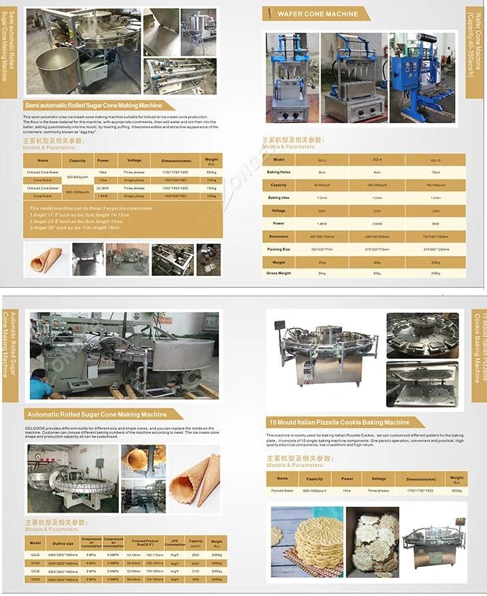 Semi Automatic Wafer Cone Ice Cream Cone Baking Machine Guangzhou