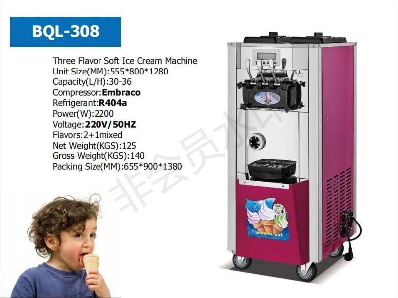 Best Price Small Soft Serve Ice Cream Machine with 3 Flavors