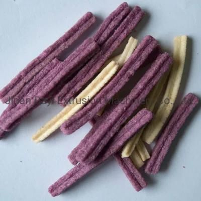 Automatic Extruded Fried Wheat Flour Snacks Crispy Chips Making Machine