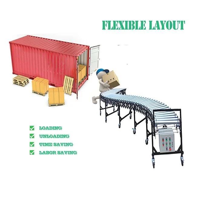 Metal Flexible Expandable Powered Telescopic Roller Conveyor Supplier in India Weight Capacity