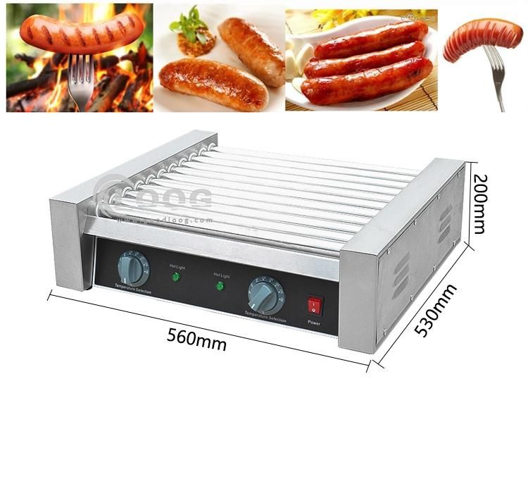 Electric Hotel Using Kitchen Equipment Sausage Making Machine Snack Machine Stainless Steel Countertop Hotdog Maker Roller Grill