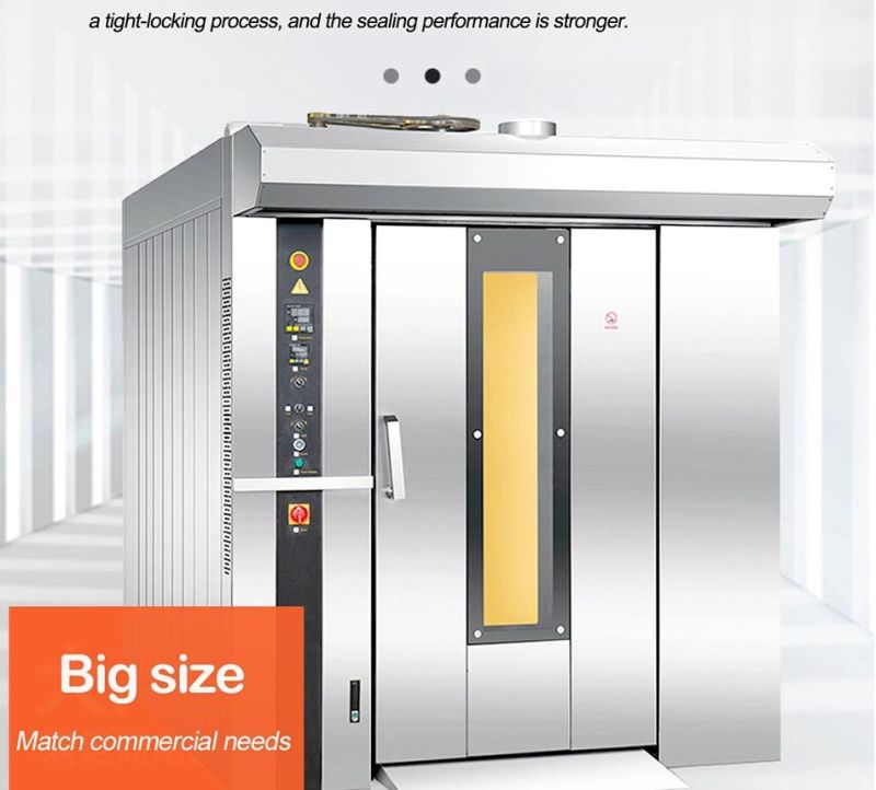 OEM/ODM Factory Commercial Baking Bread Machine Hot Air Circulation Gas Rotary Oven for Bakery