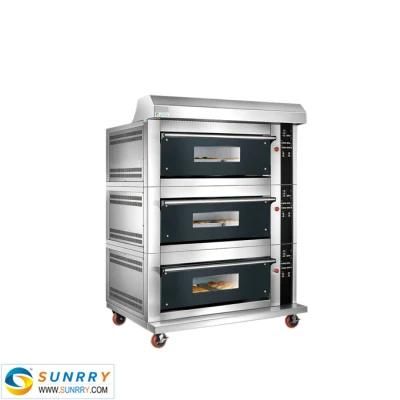 Bakery Door Glass Gas 3 Decks 6 Trays Oven with Baking