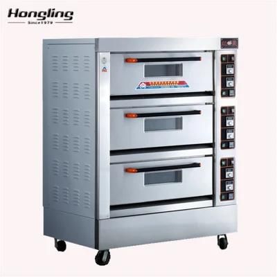 Comerical Stainless Steel Stainless Steel 3 Deck 6 Tray Electrice Oven