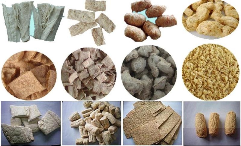 Textured Vegetable Soy Bean Meat Protein Soya Chunk Nugget Making Extruder Machine Production Line