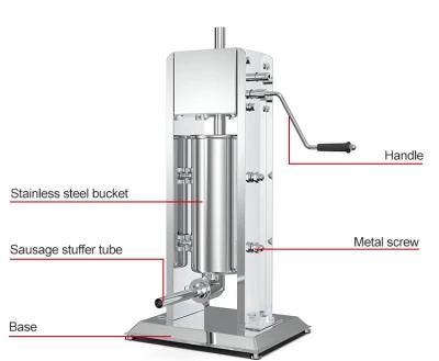 15L Manual Sausage Stuffer Pork Mutton Meat Filler Sausage Maker Hand Tools