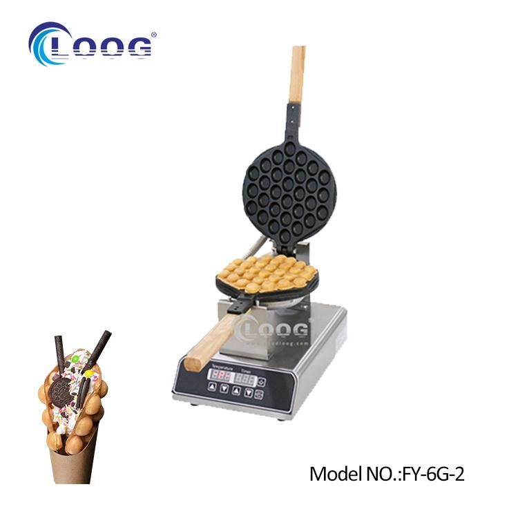 OEM Custom Best HK Style Rotating Bubble Waffle Maker Round Lolly Belgian Digital Waffle Making Machine Best Bread Grilling Baker for Restaurant