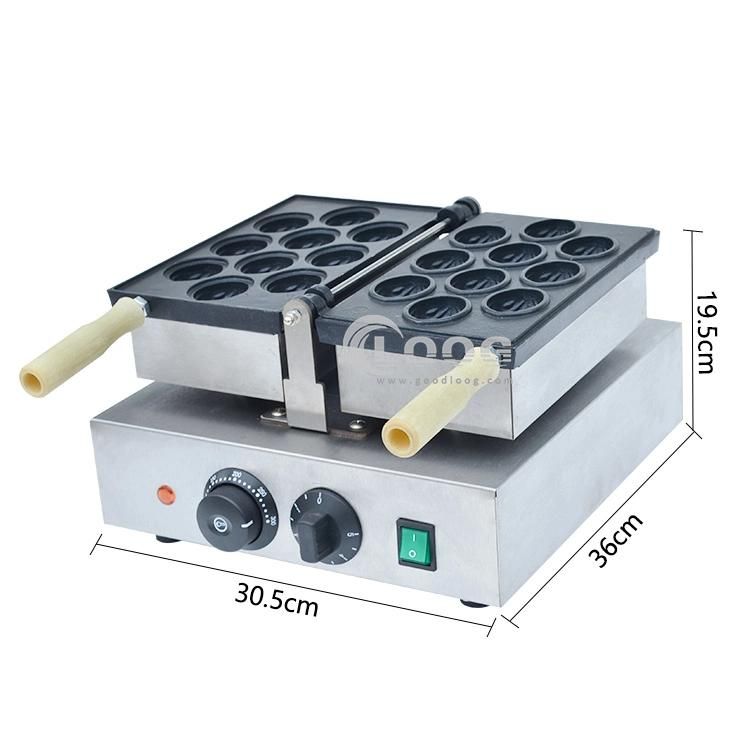 Electric Heating Double Walnut Shape Cakes Dessert for Coffee Shop Snack Machine Adjustable Thermostat Commercial Waffle Maker