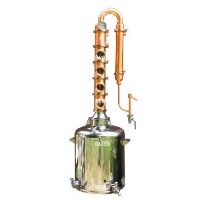 Distiller Home Vodka Alcohol New Design Copper Pot Distiller Column Tower