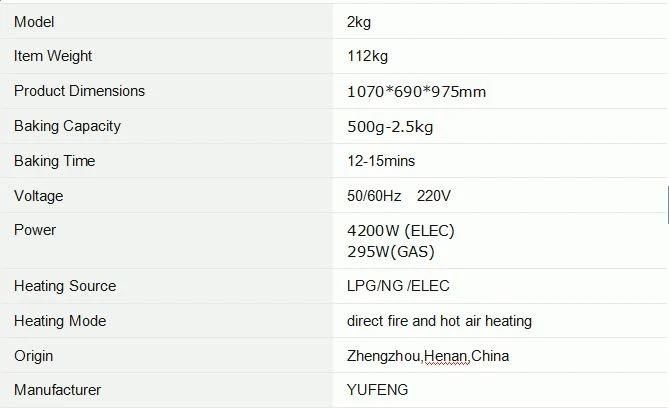 Electric or Gas Coffee Roaster Machine