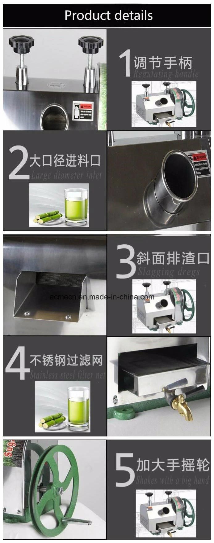 Hand Operated Stainless Steel Sugar Cane Machine Commercial Sugarcane Juice Squeezer