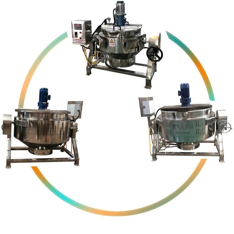 Automatic Cook Mixer Gas Heating Tilting Jacketed Kettle with Agitator