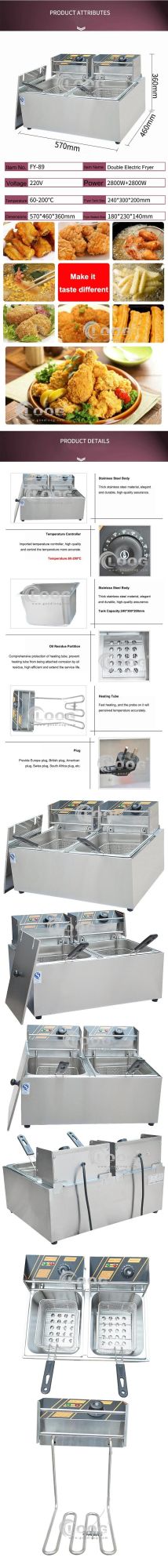 Factory Price Electric Fryer French Fries Frying Machine Stainless Steel Chicken Deep Fryer Commercial Fryer Machine Electric Donut Fryer